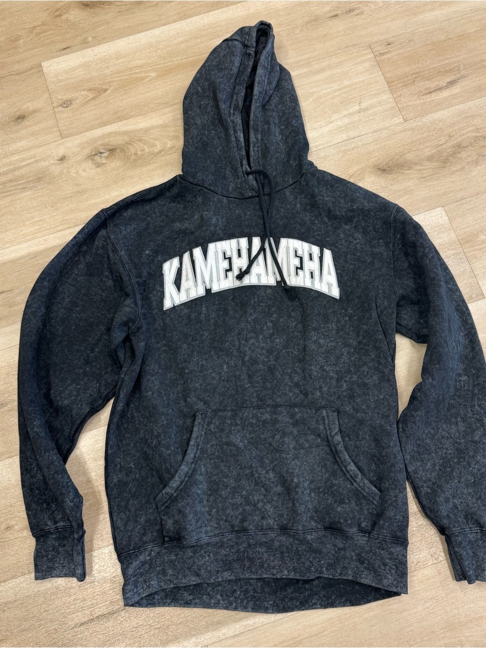 Kamehameha Black Mineral-Wash Hoodie
